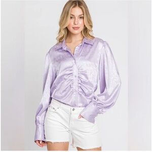 NWT Lavender Satin Blouse